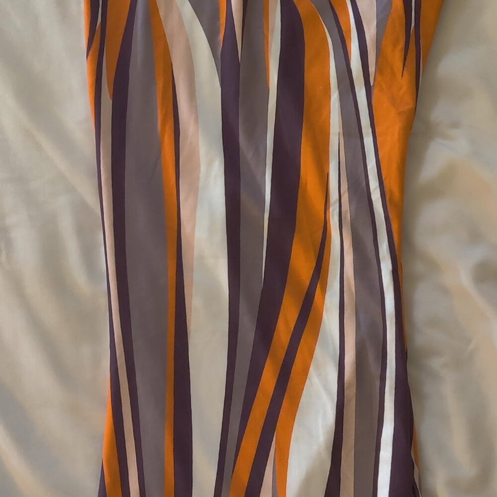 Shein Orange White Brown Stretch Pants